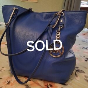 Michael Kors Handbag Jet Set Chain Tote Leather Royal BLUE